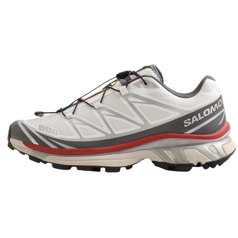 Salomon XT-6 Unisex Lifestyle Shoes – White, Grey & Red