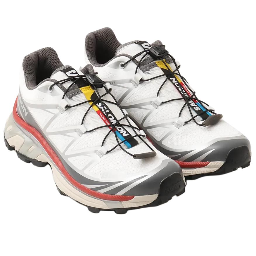 Salomon XT-6 Unisex Lifestyle Shoes – White, Grey & Red